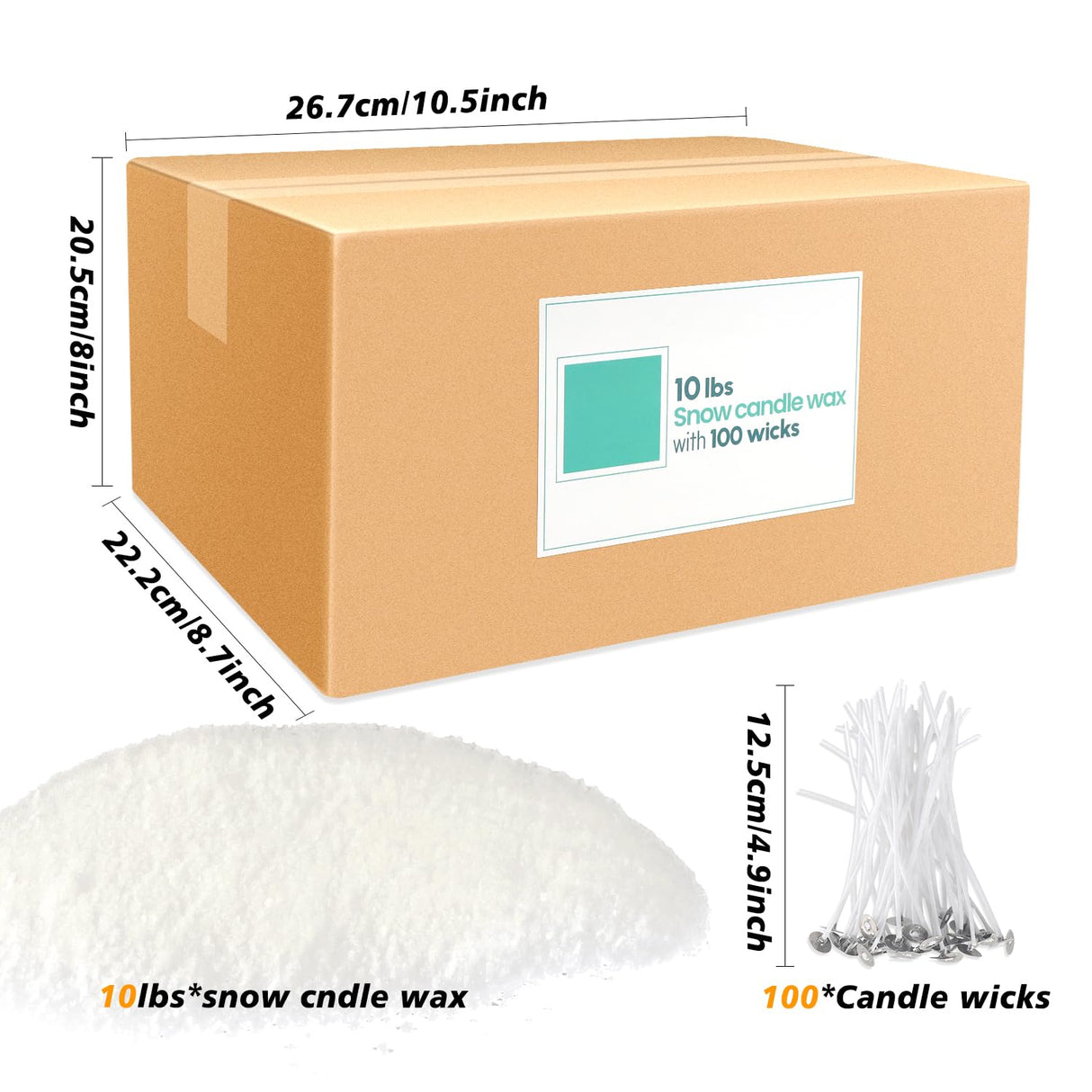 ECLHTLNY 10LB DIY Snow Pearled Candle- Powder Candle Making for Soy Wax Candle Crafts- Natural Candle Making Supplies- HIGH Class Material- LongLasting Burn Time ECLHTLNY