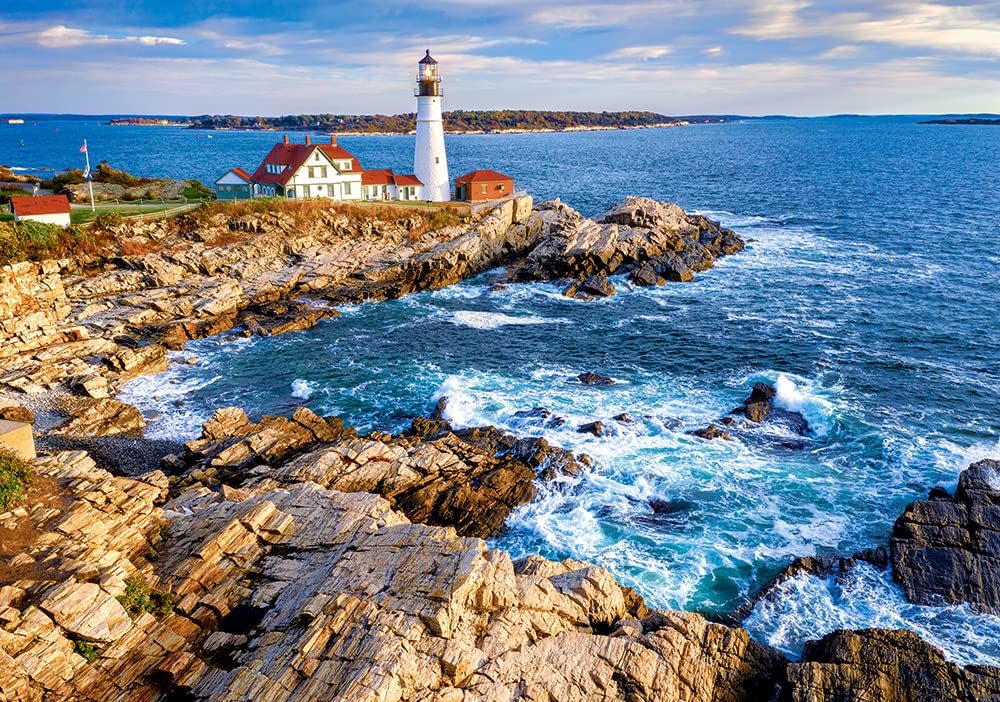 CASTORLAND 500 Piece Jigsaw Puzzle, Sunrise Over Cape Elizabeth, Sea Puzzle, Seashore, USA, Adult Puzzle, Castorland B-53667 Castorland