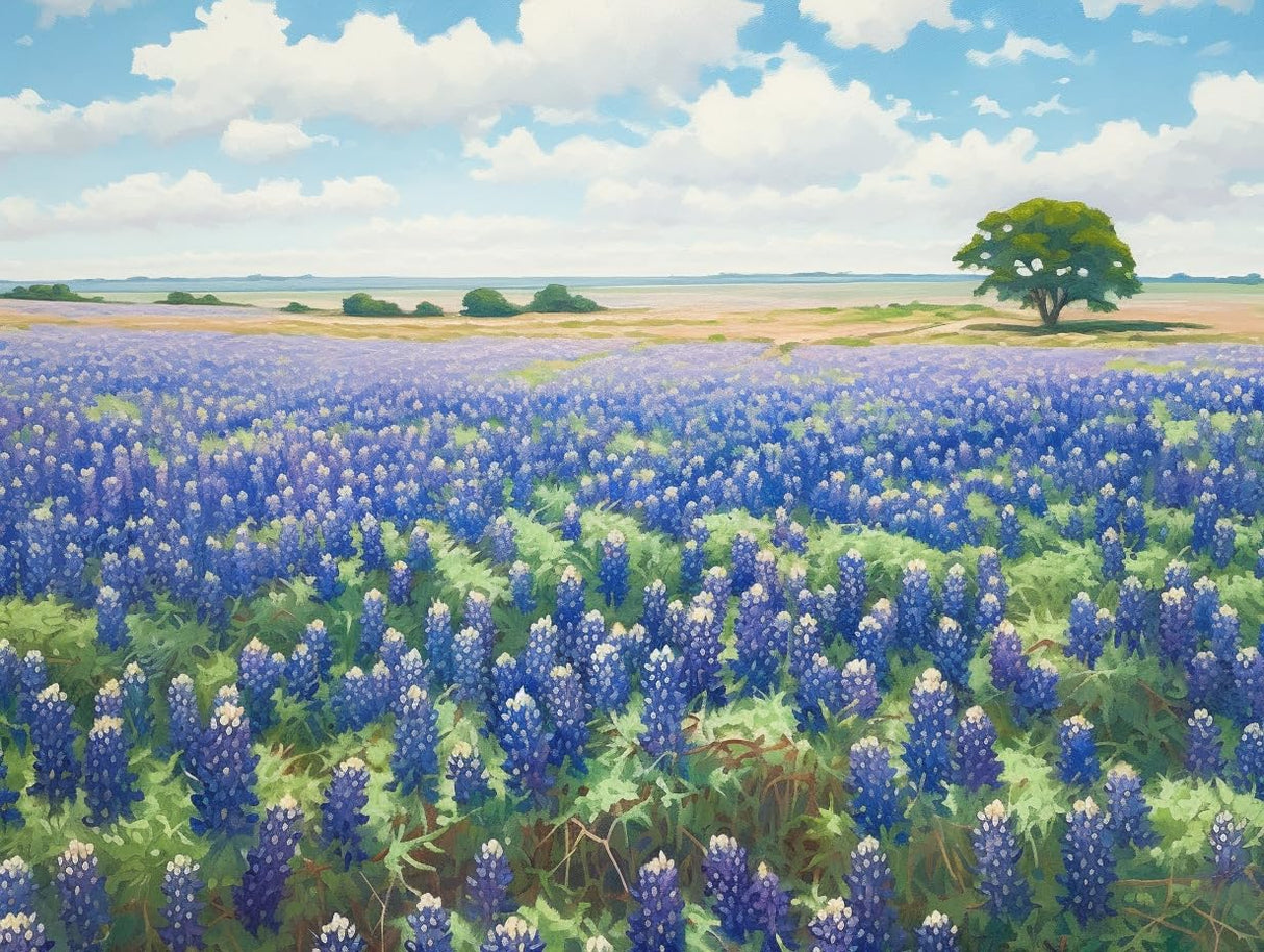 DIY 5D Diamond Art Kits Painting for Adults Beautiful Texas Bluebonnets Field (2) for Home Wall Decor 11.7x15.8inches/30x40cm Generic