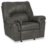 Signature Design by Ashley Bladen Faux Leather Manual Rocker Recliner, Gray Signature Design by Ashley