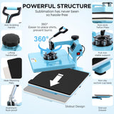 AKEYDIY Heat Press 15x15 inch 5 in 1 with 30OZ Tumbler Press, 360° Swivel Away Slide Out Digital Shirt Press Machine, Industrial Heat Transfer Machine Sublimation for T-Shirt/Tumbler/Mug/Hat/Cap/Plate AKEYDIY