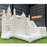 White Bounce House, Commercial White Castle 20x13ft Large Adults PVC Bounce House with Blower Inflatable Castle for Wedding Birthday Party Celebrations AIRMAT FACTORY