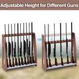 Yousoontic Indoor Gun Racks Freestanding Rifle Racks Gun Display Stand with Soft Padding Safe Heavy Duty Gun Storage for Cabinet Holder Accessories (Walnut,31.5 x 31.1 x 10.6 Inches) Yousoontic