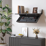 Lvifur 24" Compact Gun Shelf, Gun Rack with Automatic Induction Lock with Secure Hidden Compartment for Wall Mount Display, Storage Security Safe Box for Home,Black Lvifur