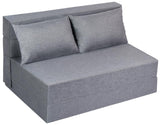 Fvkind Folding Sofa Bed Twin Size, Foldable Sleeper Chair with 2 Pillows, Convertible Futon Sofa Bed with Washable Cover, Fold Out Couch for Living Room, Dorm, Guest Room, Standard Size, Light Grey Fvkind