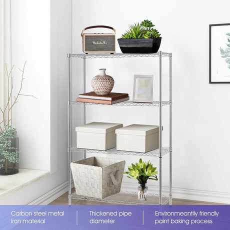 YRLLENSDAN Heavy Duty 4-Tier Wire Shelving Unit – NSF Certified Adjustable Metal Storage Rack for Kitchen, Garage, Pantry – 1000 lbs Capacity – 36" W x 14" D x 54" H YRLLENSDAN