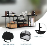 ETELI Floating TV Stand with Power Outlet Wall Mounted Under TV Shelf with Storage Floating Entertainment Center Media Console Table for Living Room Bedroom Office, Black ETELI