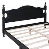 Harper & Bright Designs Retro Style Queen Size Platform Bed Frame with Sturdy Headboard in Black Harper & Bright Designs