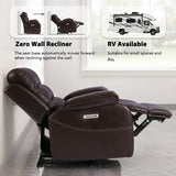 EONIX Real Zero Clearance Wall Hugger Recliners, Power RV Recliner Chairs for Small Spaces, Dual Motor Home Theater Recliners with Massage and Heat, SXXY003992, Dark Brown EONIX