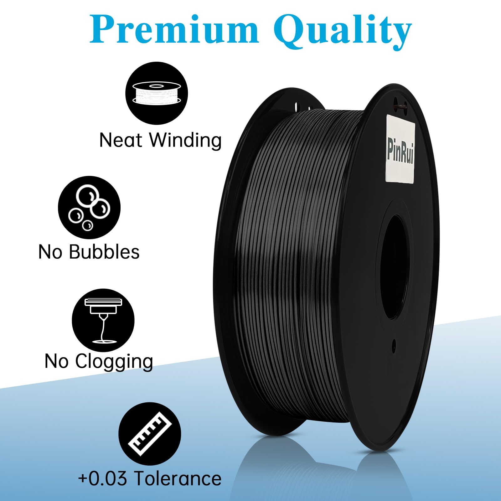 PinRui PLA Silk Filament 1.75mm 1KG, PLA 3D Printer Filament, No Warp Smooth Printing, Dimensional Accuracy +/- 0.03mm, Fit Most FDM Printer, Silk Black - WoodArtSupply