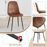 JEARGE 71" Glass Dining Table Set for 6, 7 Piece Dining Table Set,Tempered Glass Table Top with U-Shaped Legs and Fabric Dining Chairs,Ideal for Kitchens, Living Rooms JEARGE