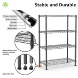 M MZG 1000 lbs Storage Shelving Steel Heavy Duty 4-Tier Utility Shelving Unit Steel Organizer Wire Rack for Home,Kitchen,Office,Black (13.7" D x 23.6" W x 53.4" H) M MZG