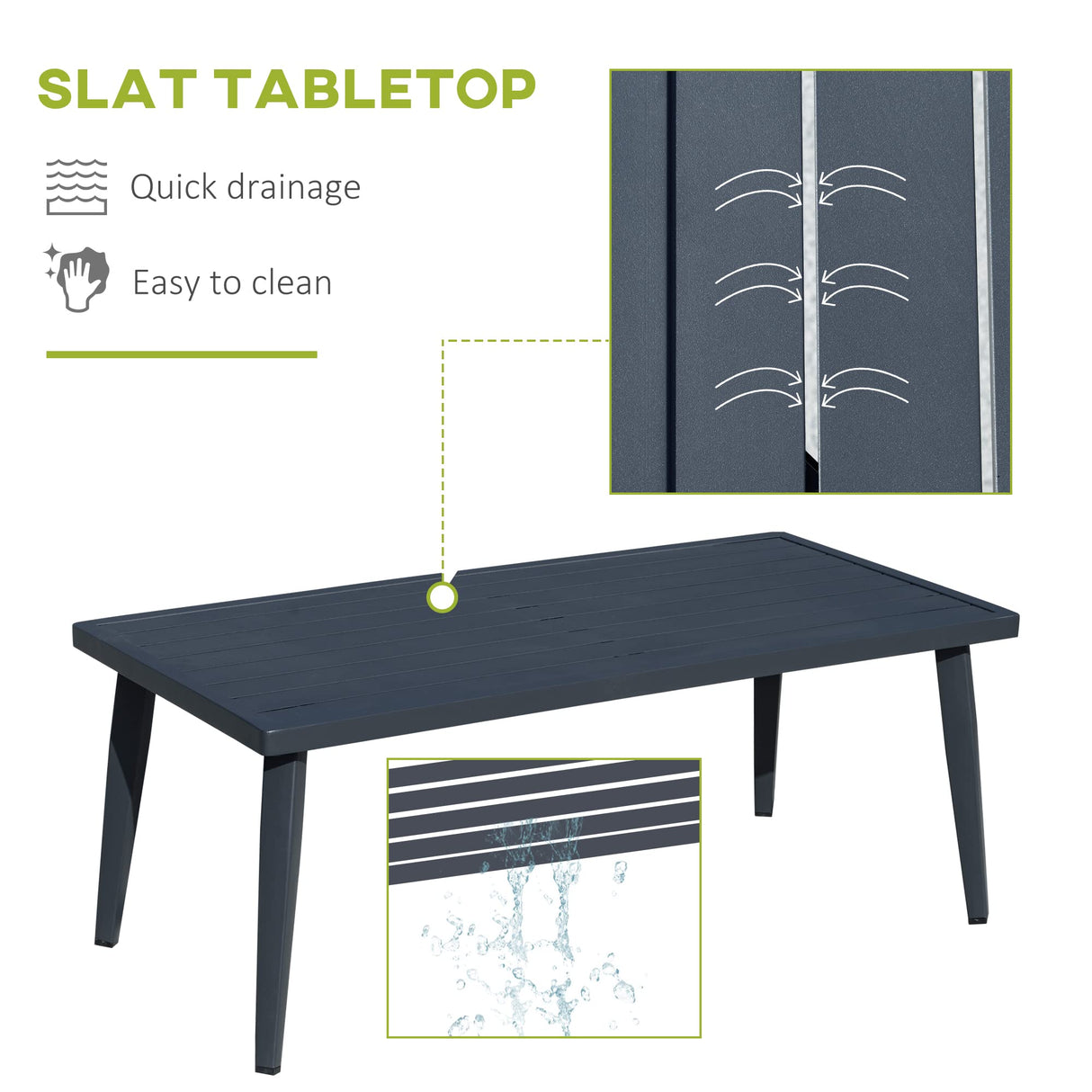 Outsunny 4 Piece Patio Furniture Set, Aluminum Conversation Set, Outdoor Garden Sofa Set with Armchairs, Loveseat, Center Coffee Table and Cushions, Dark Grey Outsunny