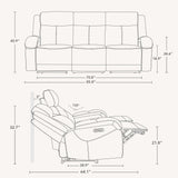 Watson & Whitely Genuine Leather Power Recliner Sofa, 3 Seater Wall Hugger Reclining Sofas with Power Headrest, USB & TypeC Ports, Electric Recliner Couch Set for Living Room, Saddle Brown Watson & Whitely