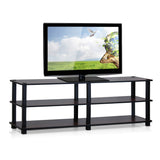 Furinno Turn-S-Tube No Tools 3-Tier Entertainment TV Stands, Dark Cherry and Black Furinno