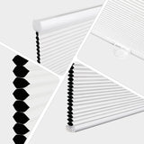 Blackout Shades Cordless Blinds Cellular Fabric Blinds Honeycomb Door Window Shades 34x64, White-White Grandekor