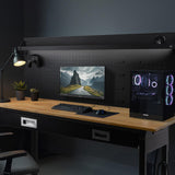 MUWOOD 60" Workbench with Drawers, Work Benches for Garage with Strip Light, Adjustable Work Table with Large Pegboard, 2000 LBS Heavy Duty Table with Power Outlet Rubber Wood for Garage, Office MUWOOD