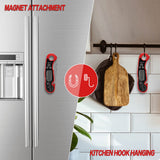 Meat Thermometer Digital for Grilling and Cooking - ANDAXIN Waterproof Ultra-Fast Instant Read Food thermometers with Backlight & Calibration for Kitchen, Deep Fry, BBQ, Grill(Red/Black), LCD ANDAXIN