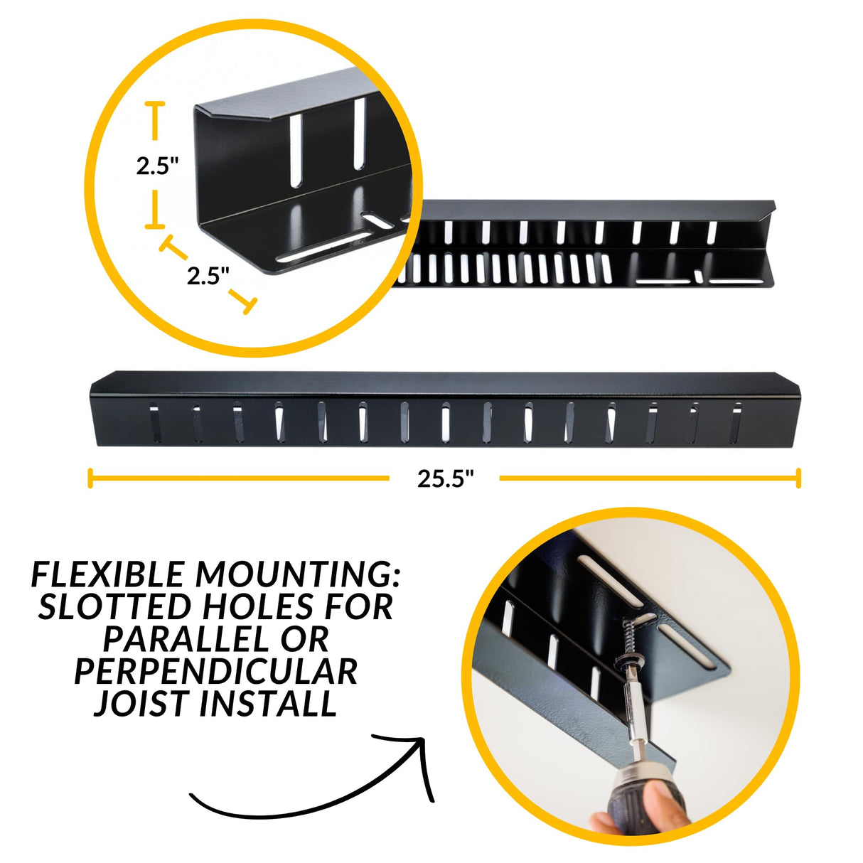 Overhead Bin Rack - Ceiling Mount Overhead Garage Rack | Adjustable Width and Orientation | Heavy Duty Ceiling Bin Storage Rails | Fits Black & Yellow Storage Bins | USA Designed (8 Bins) SteelChimp