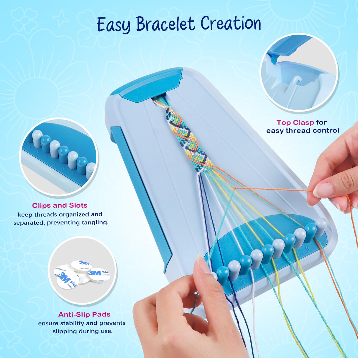 Bracelet Making Kit for Girls - Friendship Bracelet Kit - Christmas Gifts for Ages 6 7 8 9 10 11 12 Year Old Girl Birthday Gifts, Arts and Crafts for Kids Ages 8-12 Teen String Bracelets DIY Maker CEUCAL