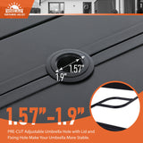 SUNSHINE VALLEY 7 Piece Patio Dining Sets for 6, Metal Outdoor Table and Chairs Set with 1 Patio Dining Table(1.57-1.9" Hole) and 6 Textilene Patio Dining Chairs, Outdoor Dining Set for Deck Backyard SUNSHINE VALLEY