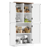HOSTACK 64" Modern Farmhouse Pantry Cabinet with Adjustable Shelves and 4 Doors HOSTACK
