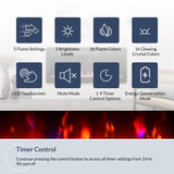 BELLEZE 70" Fireplace TV Stand for TVs Up to 75", LED Light Entertainment Center with 36" Electric Fireplace Heater, Storage Cabinet, Media Console Table for Living Room - Avenue (Black) BELLEZE