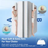 Mattress King 16 Inch Plush Soft with Ice Silk Cover,Cool Green Tea/Gel Memory Foam Mattresses in Box,Dual Side-Extra Firm Mattress for Back Pain, Fiberglass-Free, CertiPUR-US,Made in USA 80'' x 76'' WEUP