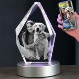zeiniyio Personalized Dog Memorial Gifts, Custom Pet 3D Crystal Photo,Pet Memorial,3D Engraved Crystal Keepsake Gift, Dog Photo Frame,Personalized Gift for Birthday zeiniyio