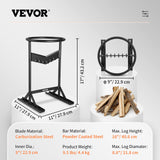 VEVOR Wood Splitter, XL Log Splitter for 8.6" Dia. Wood, Portable V Shaped Finger-safty Firewood Cutter, Heavy-Duty Solid Steel Wedge Manual Log Maker, with Protection Bag for Home Campsite VEVOR