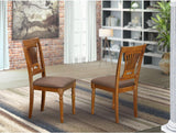 East West Furniture Dining Room Chairs, Set of 2, Saddle Brown East West Furniture
