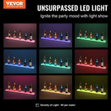 VEVOR LED Lighted Liquor Bottle Display, 1 Tier 40 Inch Wall Mounted Whiskey Rack Stand, 1 Step Commercial Illuminated Home Bar Shelf, Acrylic Drinks Light Shelves with RF Remote & App Control VEVOR