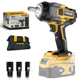 Impact Wrench 1/2 inch for DeWalt 20v Battery, Impact Wrench 750Ft-lbs(1000N.m) High Torque Brushless Electric Impact Gun, Power Impact Driver with 3-Mode Speed, LED Work Light(no battery) (Yellow) etoolab