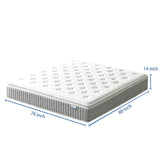 Volantica King Size Mattress, 14 Inch Memory Foam Hybrid Mattress in a Box with Pocket Springs for Motion Isolation, Pressure Relief, Medium Firm, CertiPUR-US Volantica