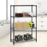 4 Tier Wire Shelving Rack Wire Shelving Unit, Metal Steel Shelves Adjustable Storage Organizer,1000 LBS Capacity, 54" H x 36" W x 14" D, Garage Shelving Rack for Office Kitchen Pantry Black Payhere