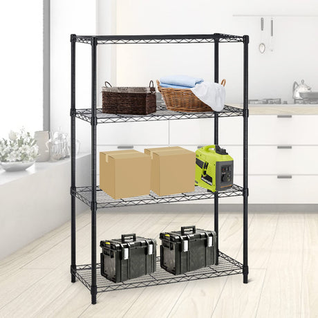 4 Tier Wire Shelving Rack Wire Shelving Unit, Metal Steel Shelves Adjustable Storage Organizer,1000 LBS Capacity, 54" H x 36" W x 14" D, Garage Shelving Rack for Office Kitchen Pantry Black Payhere