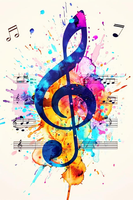 SOIOEOR 5D Art The Magic of Musical Notes Diamond Painting Set Music for Adults Digital Painting Diamond Art Set for Crafts Lovers for Room Decoration 8x12 inch SOIOEOR