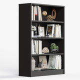 i-VTIES Bookcase Adjustable Storage Shelves,48-Inch Bookshelf,4-Tier Modern Wood Bookcase for Bedroom, Office, Living Room & Library(Black) i-VTIES