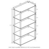 Furinno Turn-N-Tube 5-Tier Multipurpose Shelf / Display Rack / Storage Shelf / Bookshelf, Round Tubes, Beech/White Furinno