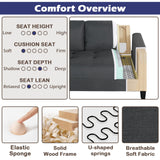 STHOUYN Comfy Loveseat Sofa Small Grey Couch, Small Love Seat Bedroom, Mid Century Modern Couches Living Room Dorm Office, 2 Seater Couch Deep Seat Sofas, 57”W (Dark Grey (Loveseat)) STHOUYN