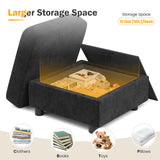 Apicizon Modular Sectional Couch, 9 Seats U Shaped Couch with Storage, Modern Chenille Sofa Set with USB Charging Ports, Comfy Couches with Chaise for Living Room, Office, Dark Grey Apicizon