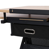 HomGarden Height Adjustable Drafting Desk Drawing Table Art Craft Work Station w/Stool, Storage Drawers for Drawing, Reading, Writing HomGarden