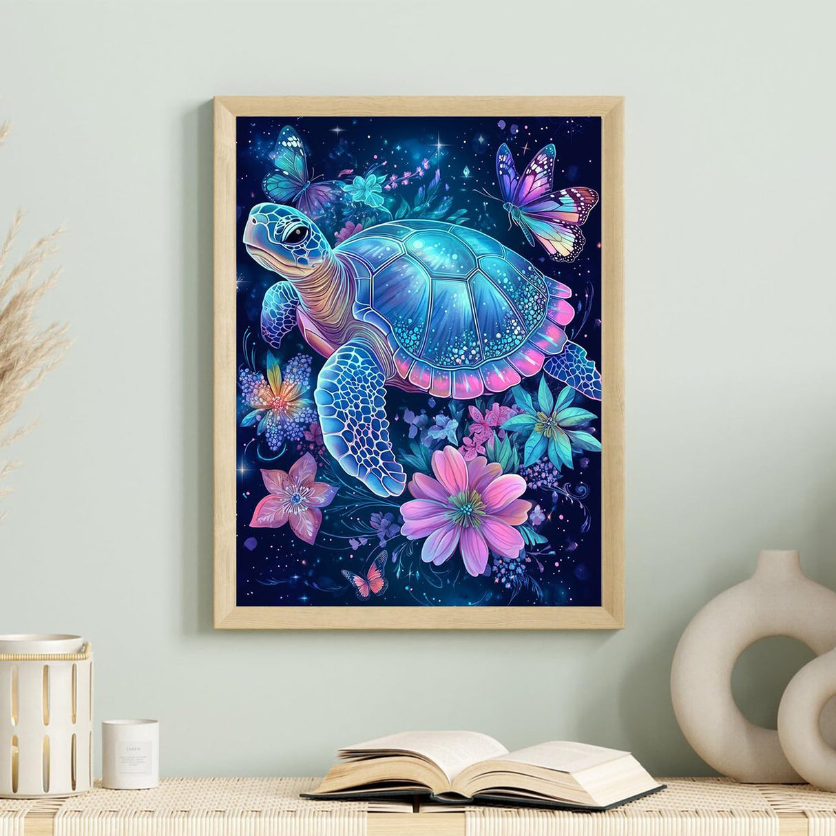 Yanfairy Turtle Diamond Art Painting Kits for Adults, Full Drill Diamond Dots Paintings for Beginners, Round 5D Paint with Diamonds Pictures Gem Art Painting Kits DIY Crafts Kits 12x16inch Yanfairy