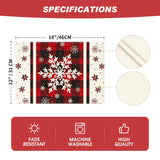 Artoid Mode Buffalo Plaid Snowflakes Winter Placemats Set of 4, 12x18 Inch Christmas Table Mats for Party Kitchen Dining Decoration Artoid Mode