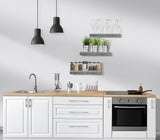 Sorbus Floating Shelves for Wall, Bathroom Shelves Wall Mounted for Kitchen, Bedroom, Bathroom Storage Over Toilet, 16 Inch Hanging Book Shelf for Wall Home Decor Living Room, 3 Pack Grey Sorbus