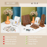 Jerify 4 Pieces Wood Necklace Display Holder Wood Plank Necklace Jewelry Display Ring Display for Selling Necklace Holder Stand Finger Ring Display for Jewelry Showcase Storage Home Display Jerify