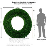 6 Foot L.E.D. Christmas Wreath - 72 inch - 600 Warm White LED Lights - Indoor - Outdoor - Commercial Grade - ACWreaths - Giant Wreath ACWreaths
