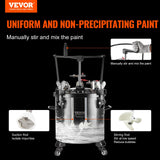 VEVOR Spray Paint Pressure Pot, 20L/5gal Pressure Pot Tank, 70 psi Adjustale Pressure, Steel Pressure Pot Paint Tank with Casters and Leak Repair Sealant, for Home Decor and Industry Painting VEVOR