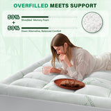 Anluoer Memory Foam Mattress Topper Queen for Back Pain, Rayon Derived from Bamboo Pillow Top Mattress Topper for Hot Sleepers,Cooling Mattress Pad with 8-21" Deep Pocket, 60x80 Inches, White Anluoer