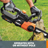 Worx WG323 20V Power Share 10" Cordless Pole/Chain Saw with Auto-Tension (Battery & Charger Included) WORX